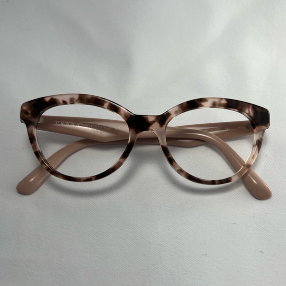 Prada Round Pale Pink & Brown Tortoise Eyeglasses - Frames only - Picture 1 of 7